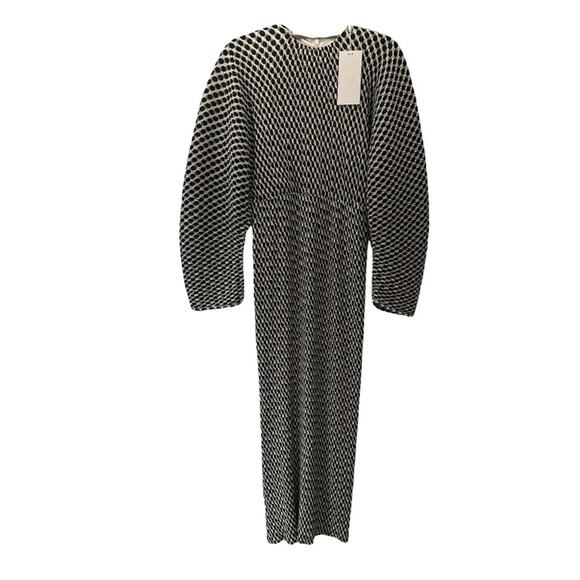 Solace London Mirabelle Black and White Geometric Long-Sleeve Maxi Dress Size 2 - Picture 7 of 7